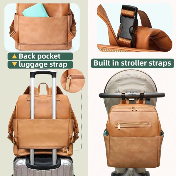 MOMINSIDE Diaper Bag Backpack, Baby Bag Leather with 16 Pock... - Image 6