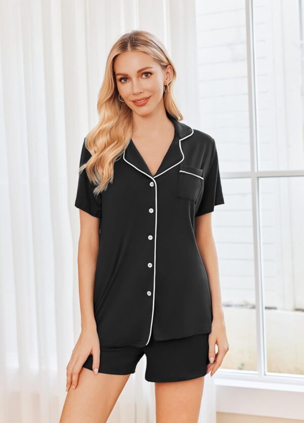 Ekouaer 2 Pack Womens Pajamas Set Button Down Summer Sleepwe... - Image 3
