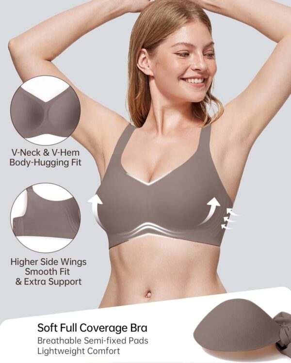 Vertvie Women's Seamless Bra Wireless Push Up Support Bra Co... - Image 4