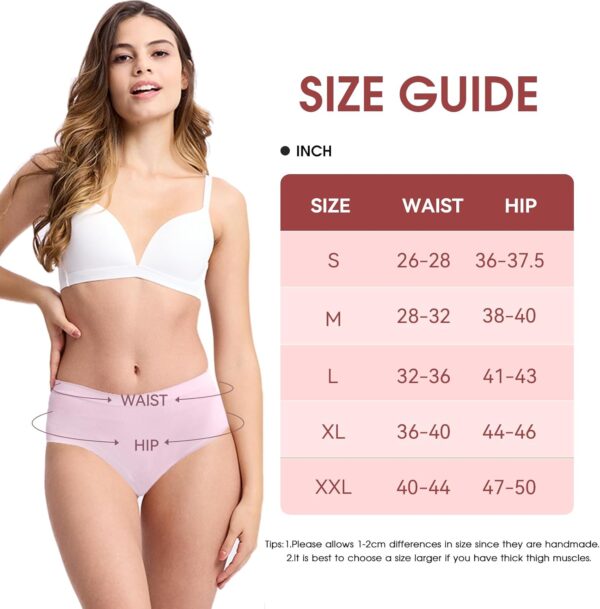 BAMBOO COOL Women's Underwear Mid Waisted Brief Ladies Seaml... - Image 8