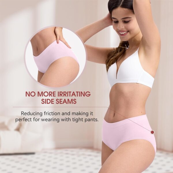 BAMBOO COOL Women's Underwear Mid Waisted Brief Ladies Seaml... - Image 4