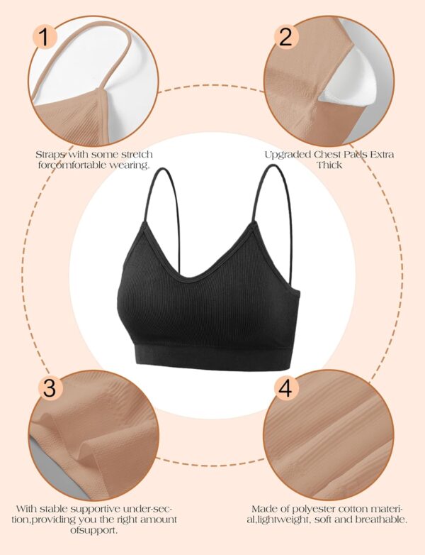 2-4PCS Women's V-Neck Padded Seamless Straps Bralette, Every... - Image 5