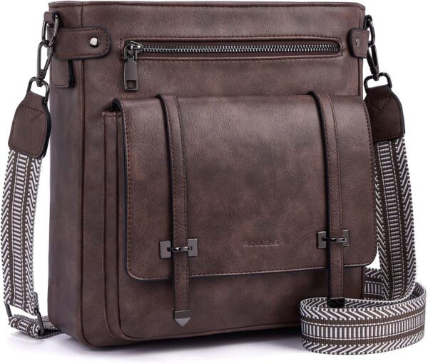 Crossbody Bags for Women,Multi Pocket Crossbody Purses Soft ... - Image 2