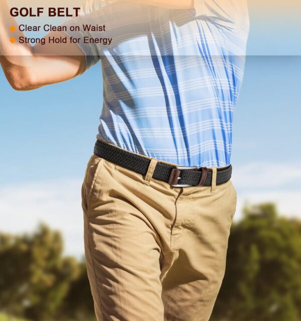 BULLIANT Belt for Men 2Pack,Mens Gift Stretch Braided Web Be... - Image 3