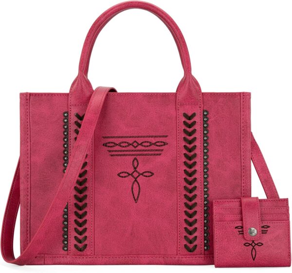 Montana West Longhorn Whipstitch Western Top Handle Tote Bag... - Image 2