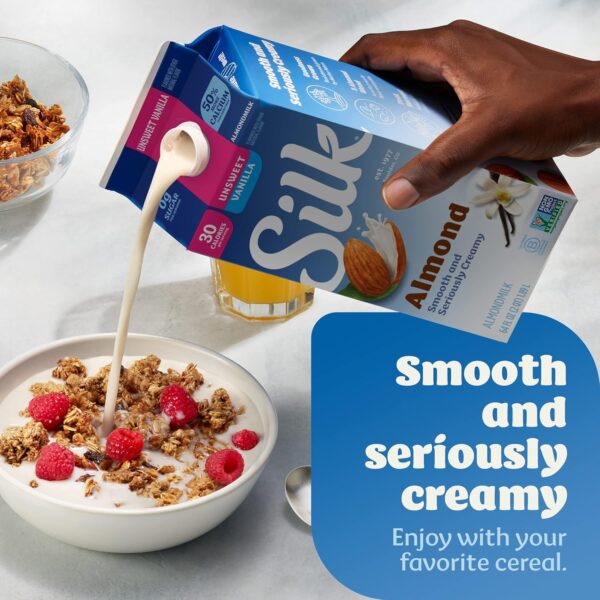 Silk Almond Milk, Unsweet Vanilla, Dairy Free, Gluten Free, ... - Image 7
