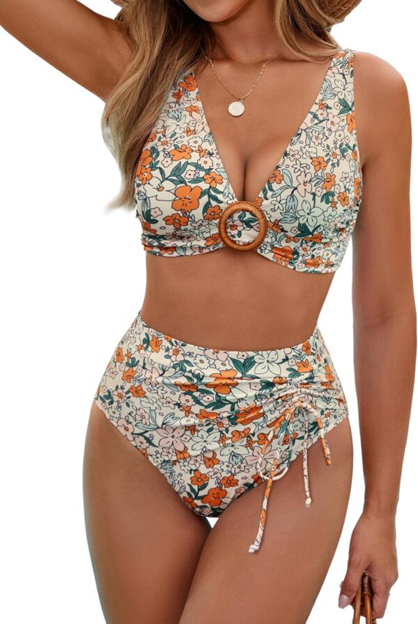 BMJL Womens High Waisted Bikini Sets Floral Two Piece Swimsu... - Image 2