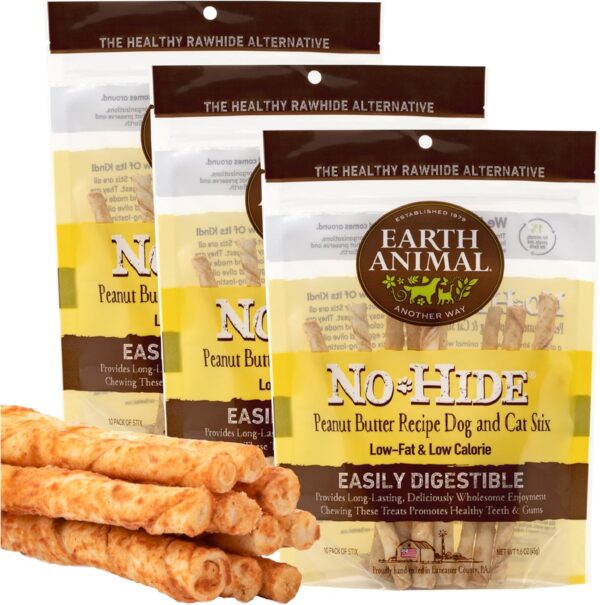 Earth Animal No Hide Stix Peanut Butter Flavored Natural Raw... - Image 2