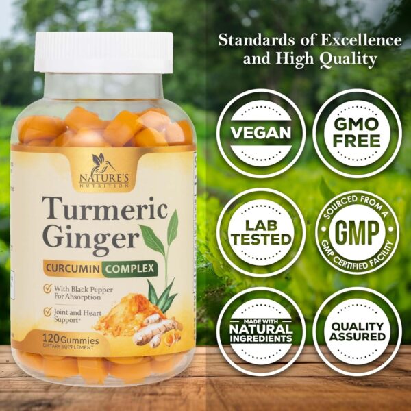 Turmeric Gummies with Black Pepper & Ginger for Best Absorpt... - Image 4