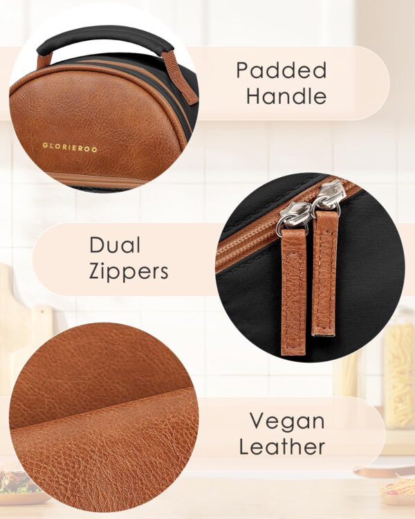Insulated Lunch Box Bag for Women - Adult Vegan Leather Ligh... - Image 8
