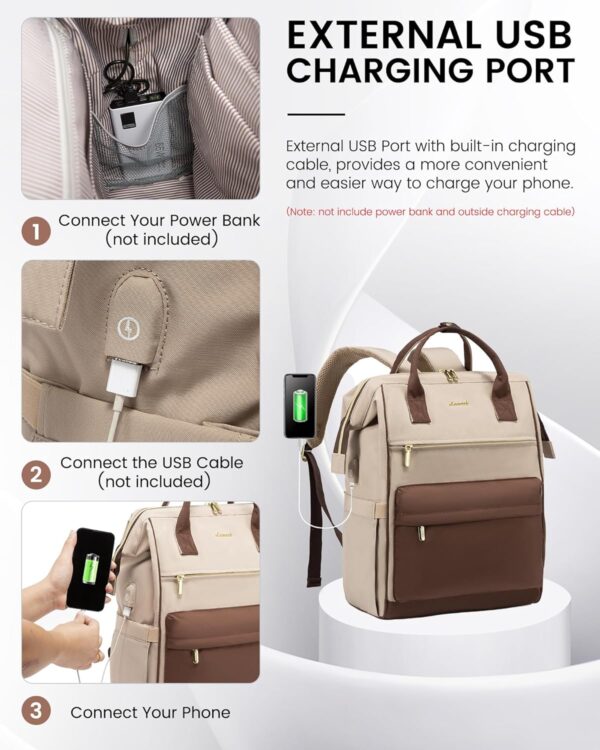 LOVEVOOK Laptop Backpack for Women, 17 Inch Work Teacher Nur... - Image 6