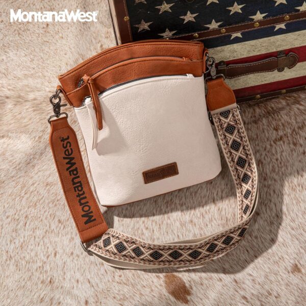Montana West Multi Zip Pocket Large Crossbody Bag With Guita... - Image 7