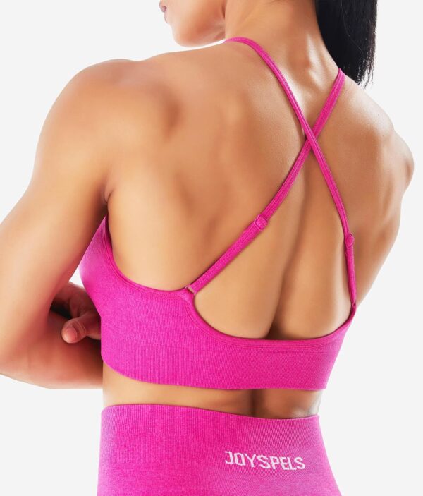 JOYSPELS Seamless Sports Bra for Women Strappy Workout Yoga ... - Image 5
