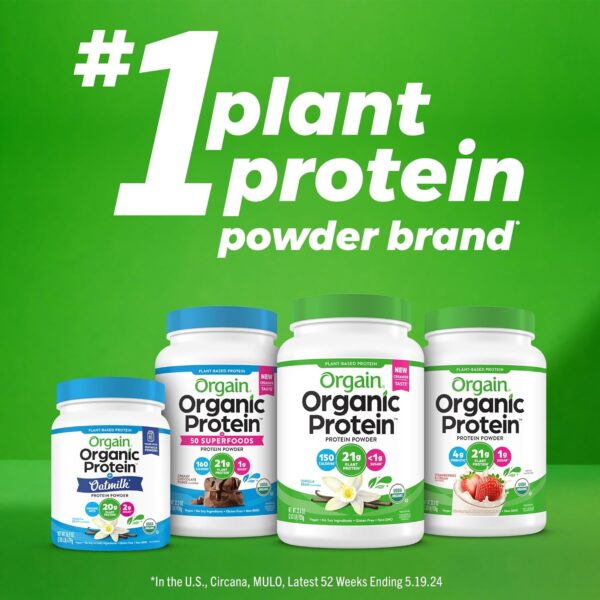 Orgain Organic Vegan Protein Powder, Vanilla Bean - 21g Plan... - Image 8