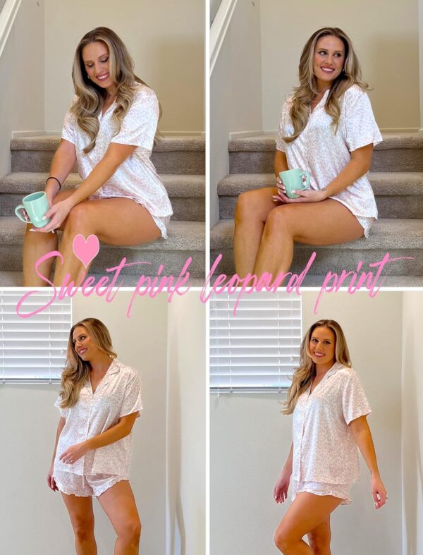 HOTOUCH Womens Satin Pajamas Set Button Down 2 Piece Silk Pj... - Image 3