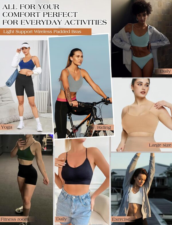 2-4PCS Women's V-Neck Padded Seamless Straps Bralette, Every... - Image 7