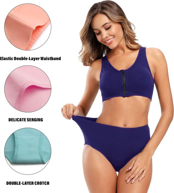 Molasus Women's Cotton Underwear High Waisted Full Coverage ... - Image 4