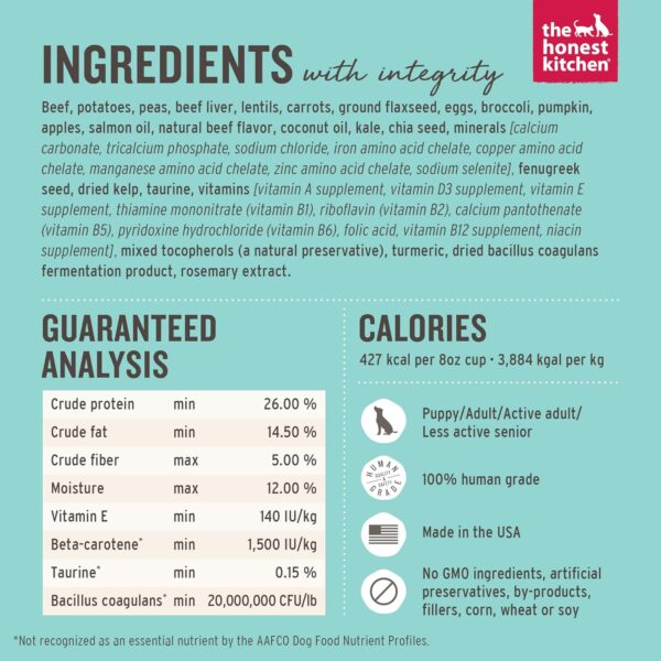 The Honest Kitchen Whole Food Clusters Grain Free Beef Dry D... - Image 4