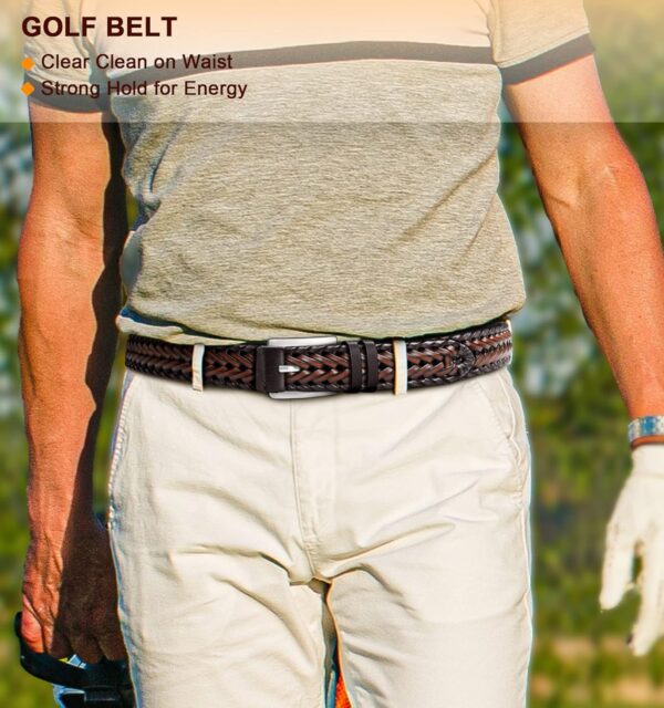 BULLIANT Mens Belts,Leather Woven Braided Belts for Gift Men... - Image 5