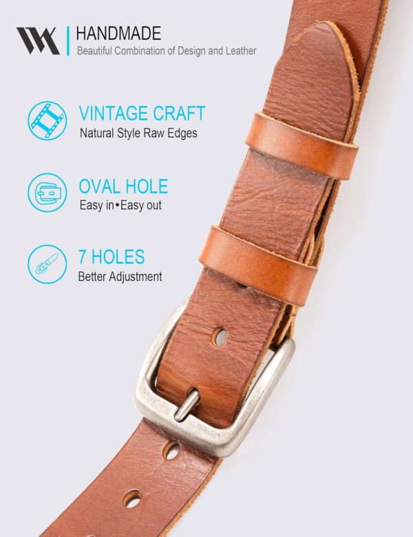 WOLFANT Leather Belt for Men,100% Italian Full Grain Real So... - Image 5