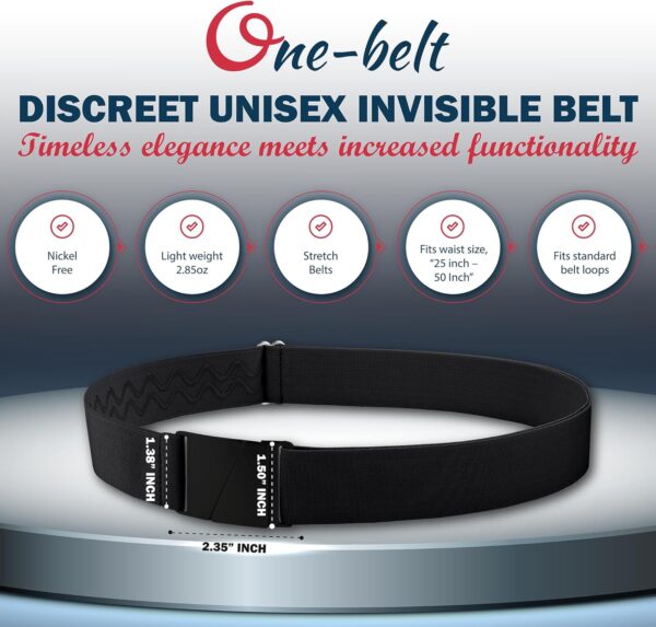 No Show Invisible Elastic Belts for Women & Men 1.5" adjusta... - Image 4