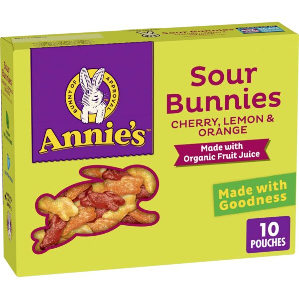 Annie's Sour Bunnies Fruit Flavored Snacks, Cherry, Lemon & ... - Image 2