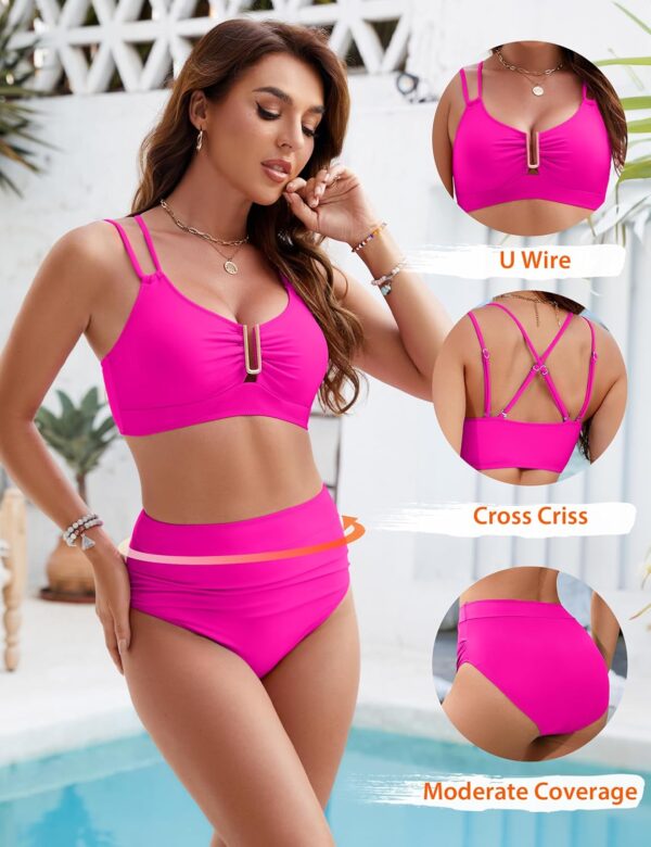 BMJL Womens High Waisted Bikini Sets Modest Tummy Control Sw... - Image 3