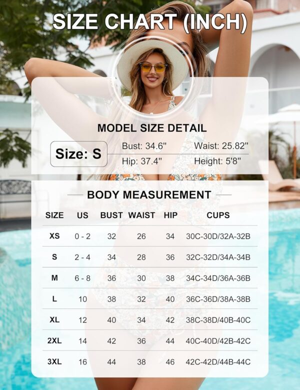 BMJL Womens High Waisted Bikini Sets Floral Two Piece Swimsu... - Image 7