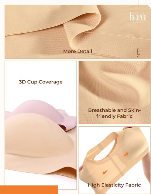 Pullover Wireless Bras for Women, Seamless Full Coverage Com... - Image 8