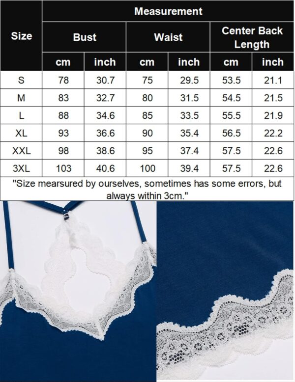Avidlove Womens Nightgown Sexy Lace Sleepwear V Neck Full Sl... - Image 8