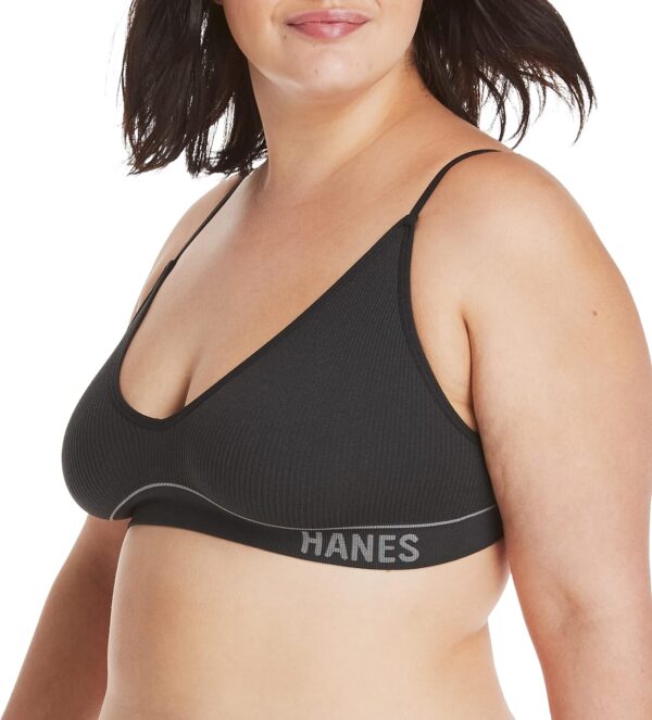 Hanes Women's Originals Seamless Triangle Rib Bralette, Soft... - Image 3