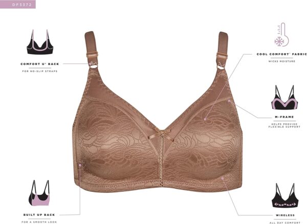 Bali Women's Double Support Wireless, Lace Bra with Stay-in-... - Image 6