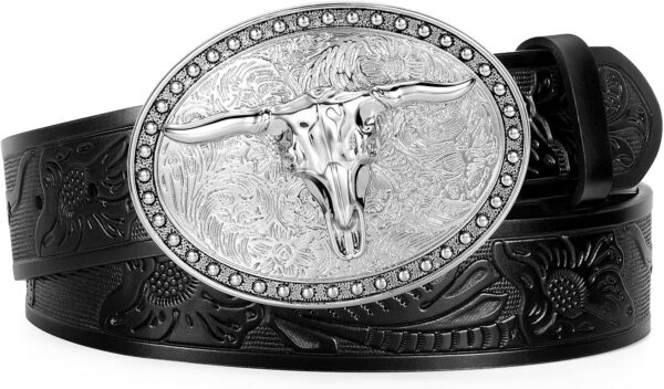 Western Belts for Men Women, Cowboy Cowgirl Belt Embossed We... - Image 8