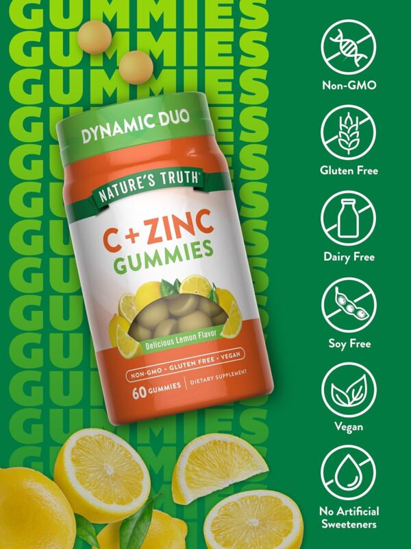 Nature's Truth Vitamin C Gummies with Zinc for Adults | 60 c... - Image 4