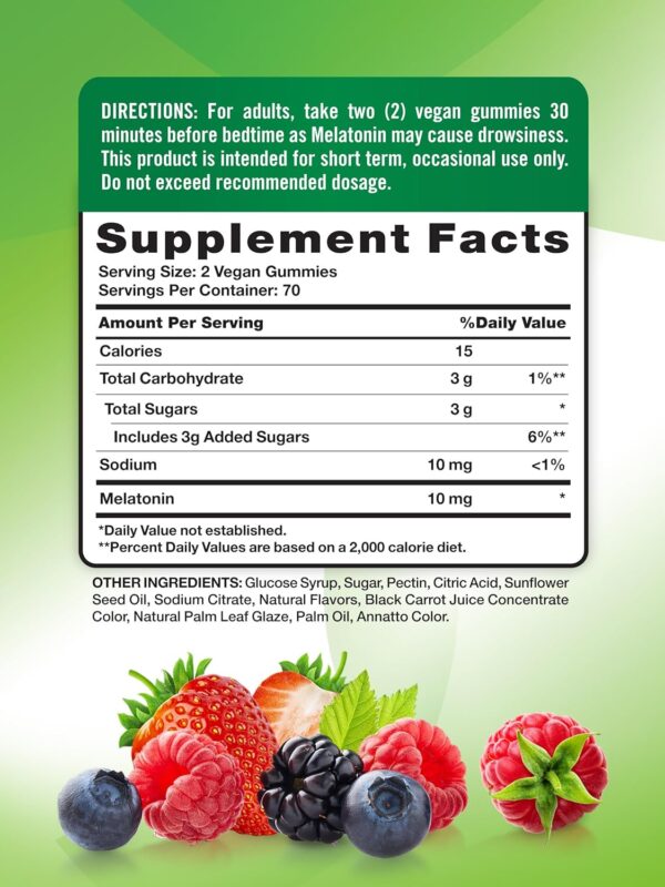 Nature's Truth Melatonin Gummies | 10mg | 140 Count | Berry ... - Image 3