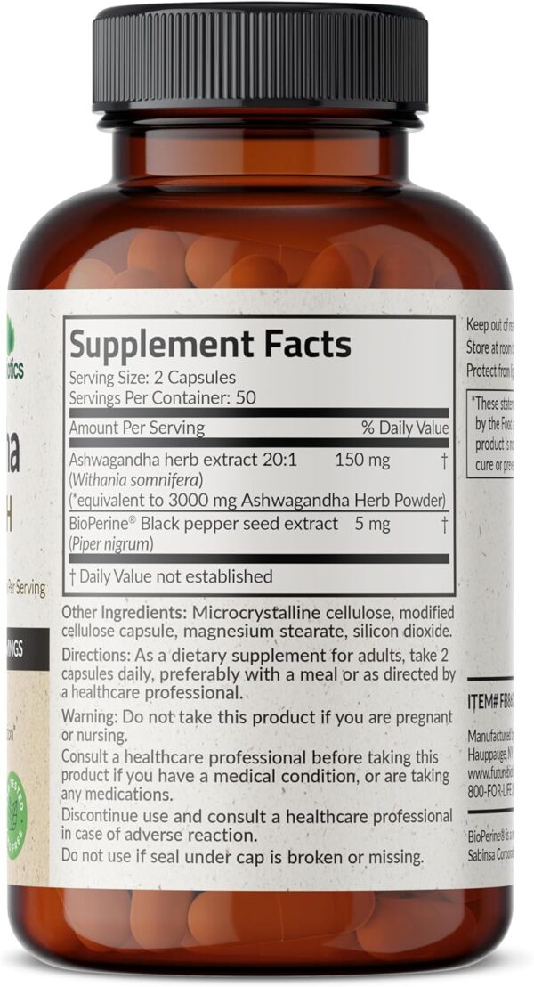 Futurebiotics Ashwagandha Extra Strength Stress & Mood Suppo... - Image 3