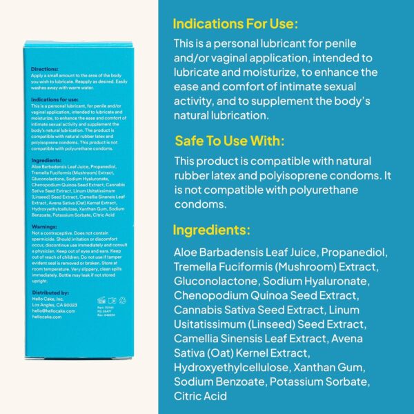 Hello Cake Natural Lube - Aloe-Based Organic Personal Lubric... - Image 3