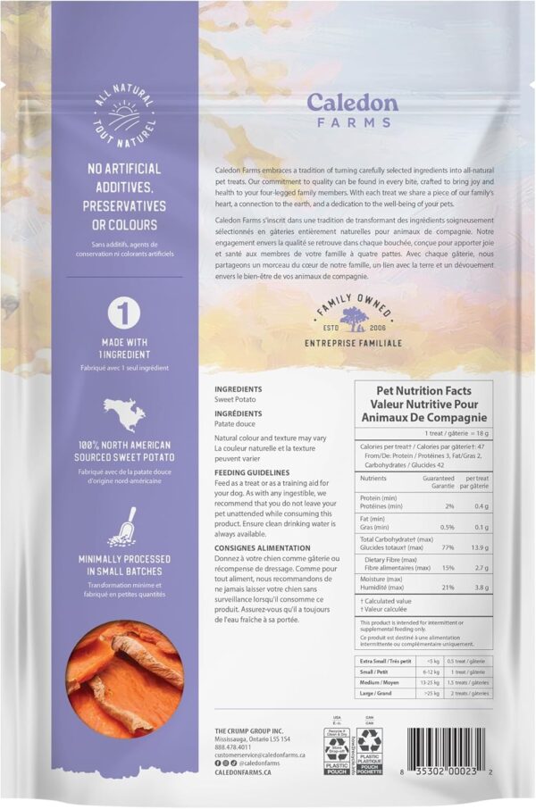 Caledon Farms Sweet Potato Chews for Dogs 9.3 OZ - Image 3