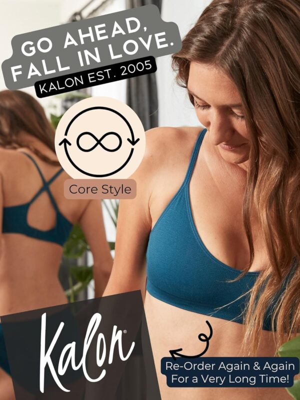 Kalon Women’s 4 Pack Demi Padded Bralette Wireless Comfortab... - Image 9