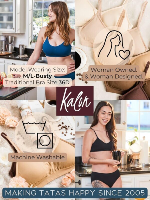 Kalon Women’s 4 Pack Demi Padded Bralette Wireless Comfortab... - Image 10