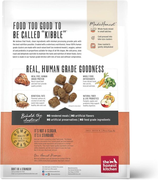 The Honest Kitchen Whole Food Clusters Grain Free Beef Dry D... - Image 3