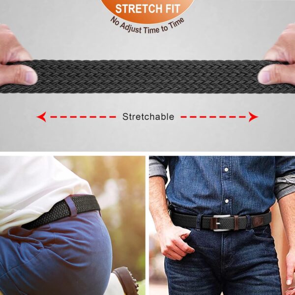 BULLIANT Belt for Men 2Pack,Mens Gift Stretch Braided Web Be... - Image 6