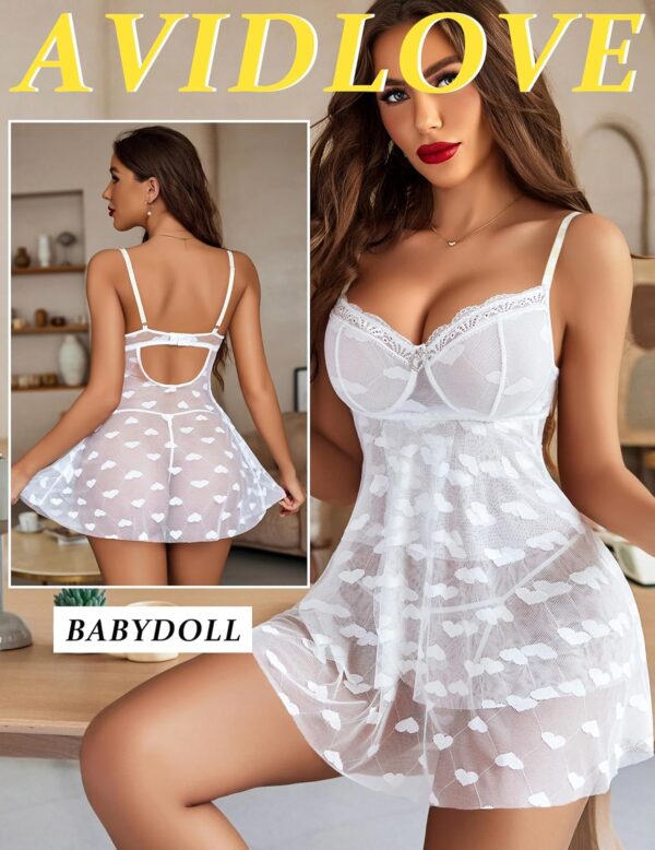 Avidlove Babydoll Lingerie Womens Sexy Chemise Sleepwear Mes... - Image 4