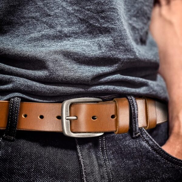WOLFANT Leather Belt for Men,100% Italian Full Grain Real So... - Image 6