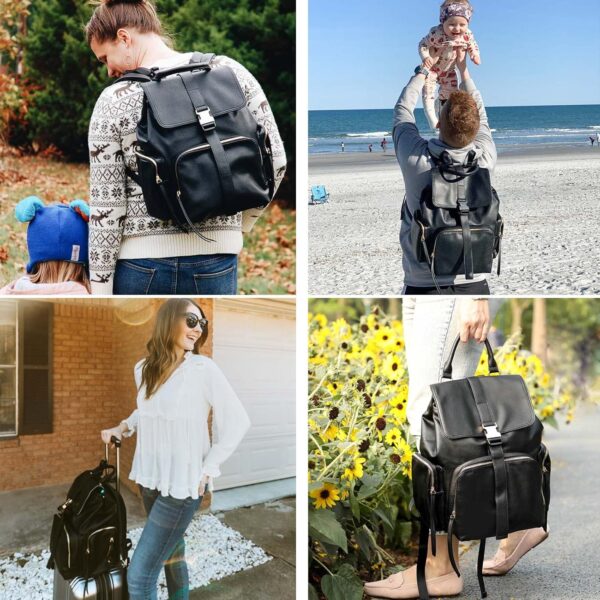 MOMINSIDE Diaper Bag Backpack with 14 Pockets, Leather Baby ... - Image 3