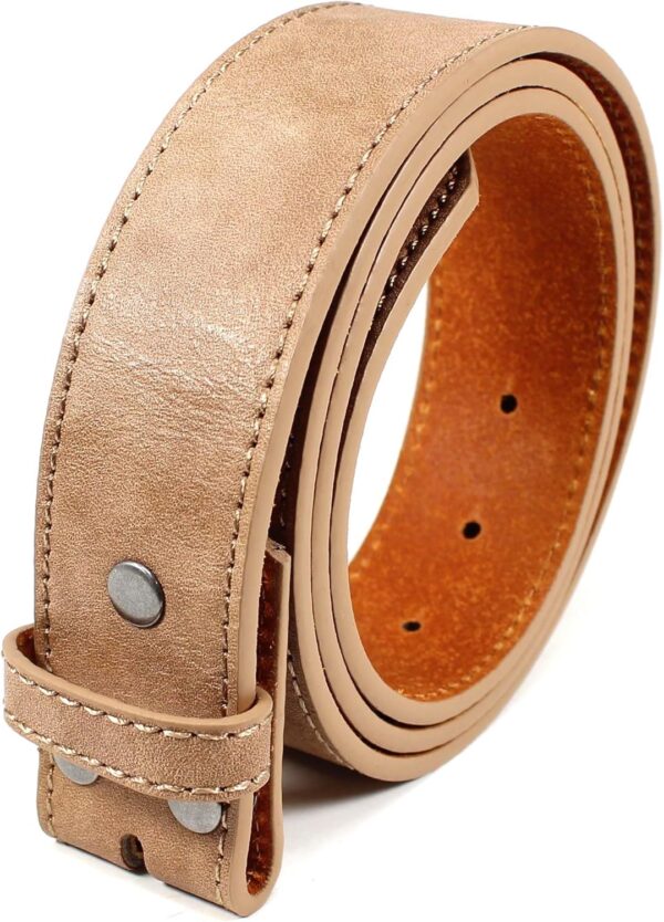 Leather Belt Strap with Vintage Distressed Texture 1.5" Wide... - Image 3