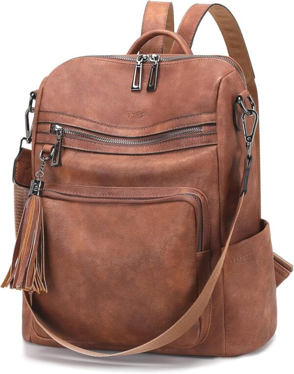 OPAGE Leather Backpack Purse for Women Fashion Tassel Ladies... - Image 2
