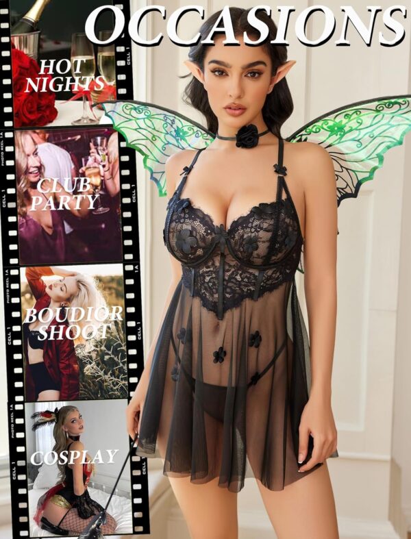 Avidlove Lace Lingerie for Woman Mesh Babydoll Lingeries Sex... - Image 7