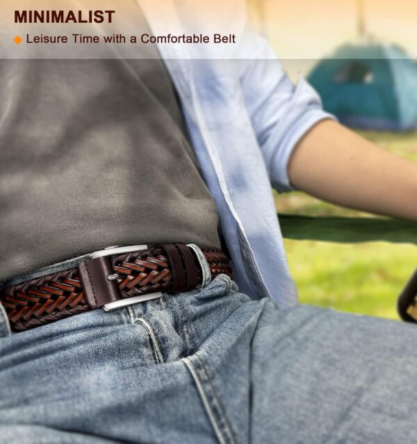 BULLIANT Mens Belts,Leather Woven Braided Belts for Gift Men... - Image 9