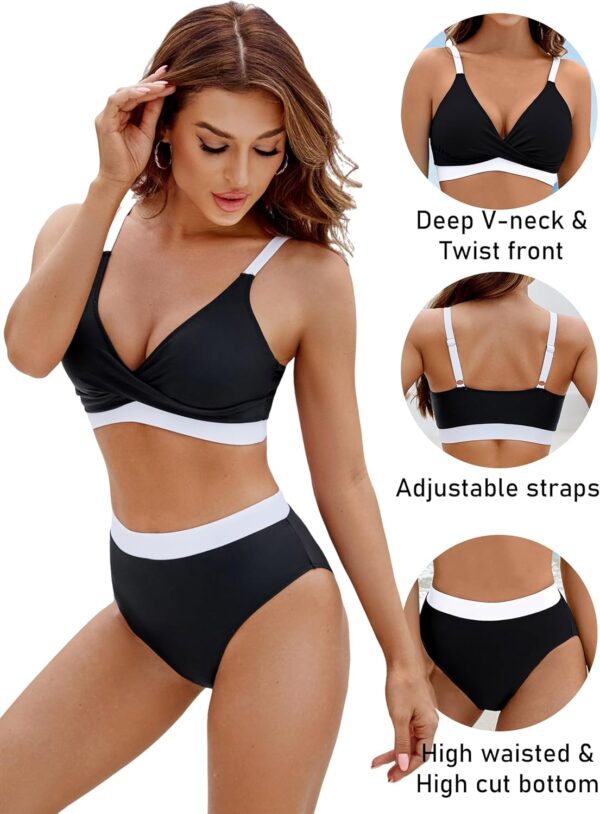 BMJL Women's High Waisted Bikini Sets V Neck Two Piece Swims... - Image 4